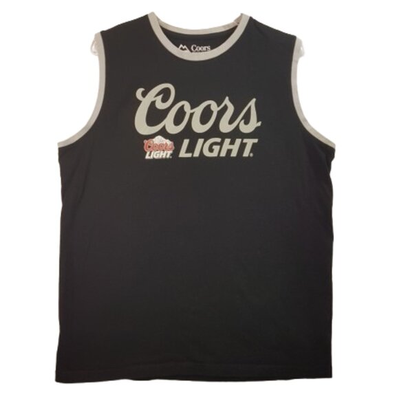 Vintage COORS LIGHT Tee Shirt Large US L Sleeveless Beer Shirt USA Molson Canada - Picture 12 of 12